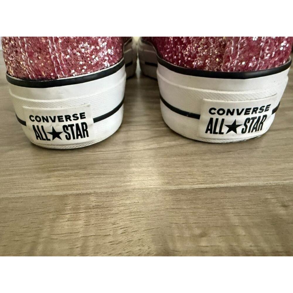Converse Chuck Taylor All Star Pink Sparkling Glitter Low Top Shoes-Size 9 - Picture 5 of 7
